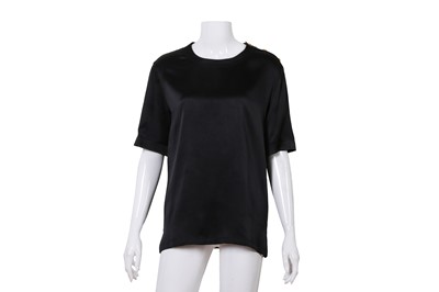 Lot 413 - Chanel Black Silk Short Sleeve Top - Size 36