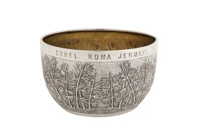 Lot 113 - A late 19th century Anglo – Indian silver bowl, Calcutta, Bhowanipore dated 1887 by Grish Chunder Dutt