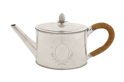 Lot 406 - Hallmarking interest – A George III sterling silver teapot, London 1784 by Hester Bateman