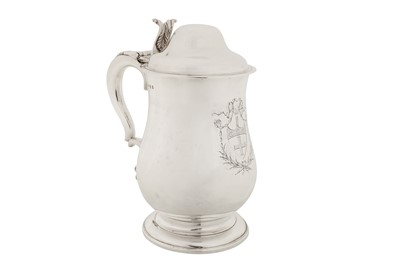 Lot 376 - A large George III Irish sterling silver tankard, Dublin 1783 by Thomas Jones (probably)