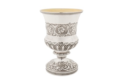 Lot 359 - A George IV sterling silver goblet, London 1825 by John Bridge (reg. 25th Nov 1823)