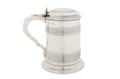 Lot 407 - A very large George III sterling silver tankard, London 1814 by William Bennett