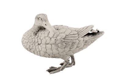 Lot 46 - An Elizabeth II sterling silver model of a duck, London 1988 by Comyns