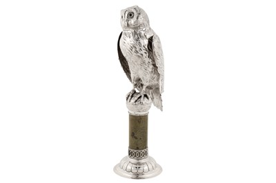Lot 60 - An early 20th century Dutch 835 standard silver model of an owl, Schoonhoven no apparent date letter or maker’s mark