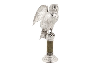 Lot 60 - An early 20th century Dutch 835 standard silver model of an owl, Schoonhoven no apparent date letter or maker’s mark