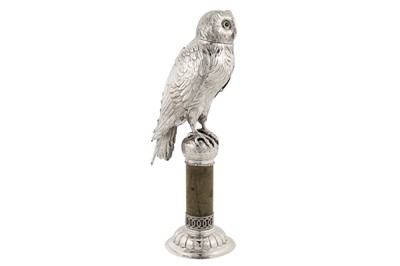 Lot 60 - An early 20th century Dutch 835 standard silver model of an owl, Schoonhoven no apparent date letter or maker’s mark