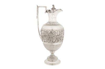 Lot 349 - A Victorian sterling silver ewer or claret jug, Birmingham 1894 by Haseler Brothers