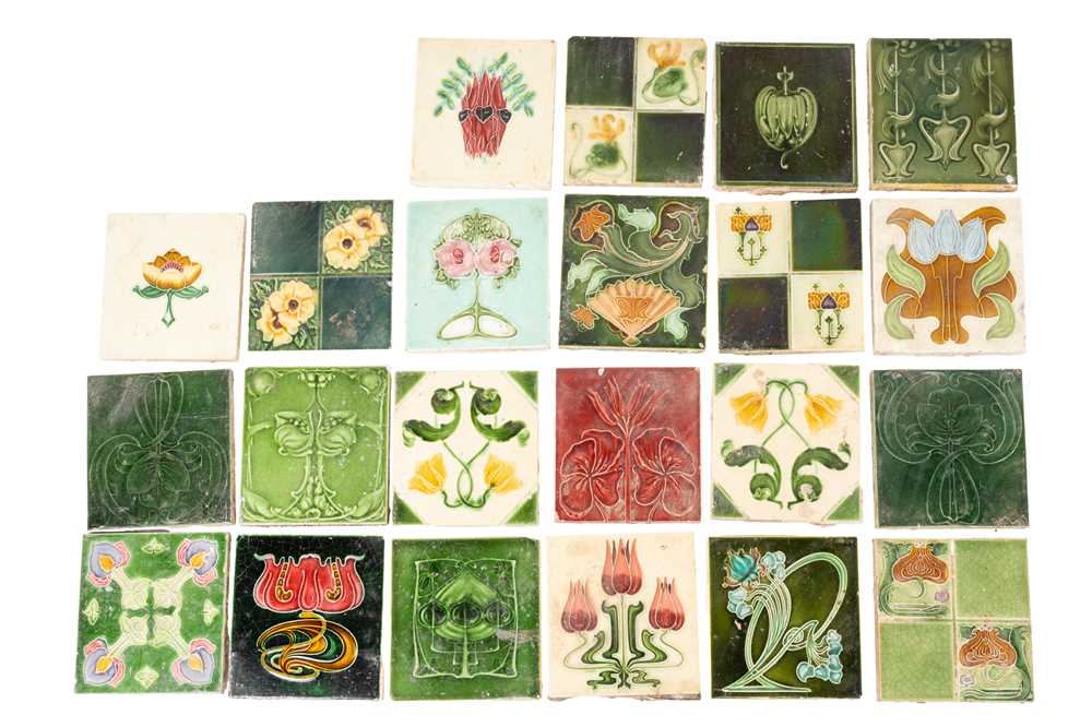 Lot 220 - A COLLECTION OF EARLY 20TH CENTURY ART NOUVEAU TILES