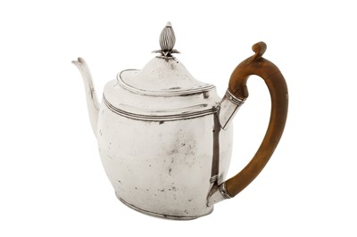 Lot 386 - A George III sterling silver teapot, London 1806 by Peter and William Bateman