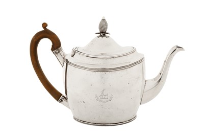 Lot 386 - A George III sterling silver teapot, London 1806 by Peter and William Bateman