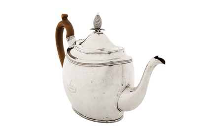 Lot 386 - A George III sterling silver teapot, London 1806 by Peter and William Bateman