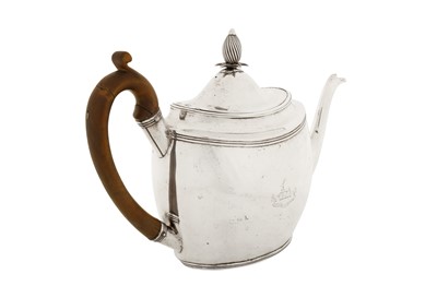 Lot 386 - A George III sterling silver teapot, London 1806 by Peter and William Bateman
