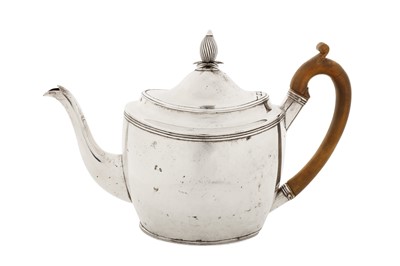 Lot 386 - A George III sterling silver teapot, London 1806 by Peter and William Bateman