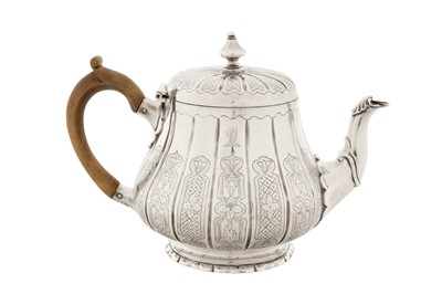 Lot 336 - A Victorian sterling silver teapot, London 1842 by William Moulson