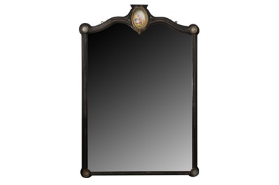 Lot 270 - A FRENCH 19TH CENTURY STYLE EBONISED MIRROR