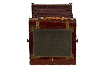 Lot 64 - A George Hare Whole Plate "New Patent" Mahogany and Brass Camera