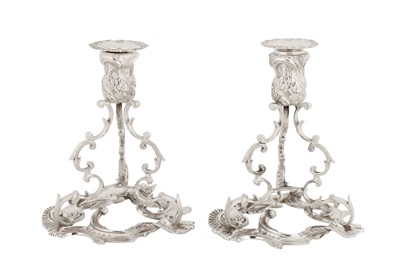 Lot 282 - A pair of late 20th century Irish sterling silver candlesticks, Dublin 1974 by Royal Irish