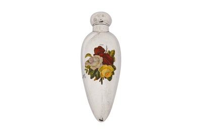 Lot 23 - A Victorian sterling silver and enamel scent bottle, Birmingham 1892 by Horton and Allday