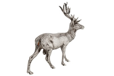 Lot 49 - An Elizabeth II sterling silver model of a stag, London 1972 by Vanders