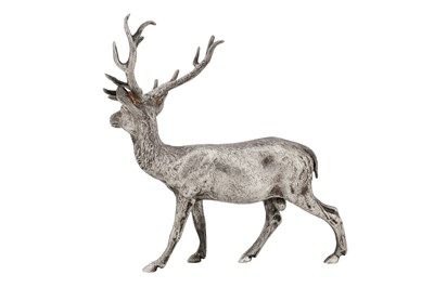 Lot 49 - An Elizabeth II sterling silver model of a stag, London 1972 by Vanders