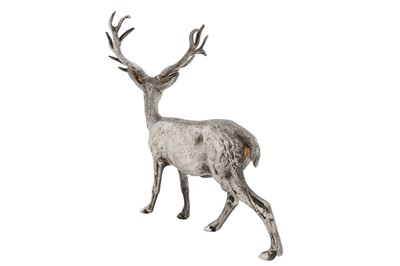 Lot 49 - An Elizabeth II sterling silver model of a stag, London 1972 by Vanders