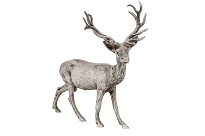 Lot 49 - An Elizabeth II sterling silver model of a stag, London 1972 by Vanders