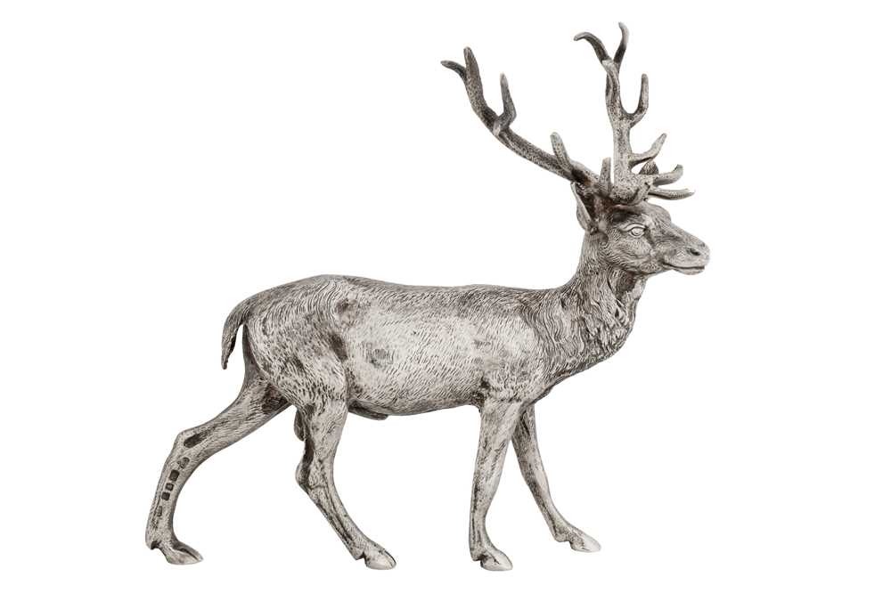 Lot 49 - An Elizabeth II sterling silver model of a stag, London 1972 by Vanders
