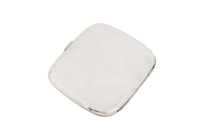 Lot 24 - An early 20th century German sterling silver and enamel cigarette case, import marks for Birmingham 1908 by Steinhart and Co