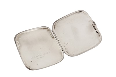 Lot 24 - An early 20th century German sterling silver and enamel cigarette case, import marks for Birmingham 1908 by Steinhart and Co