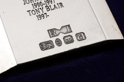 Lot 74 - A cased Elizabeth II sterling silver commemorative ruler, London 2003 by Richard Jarvis