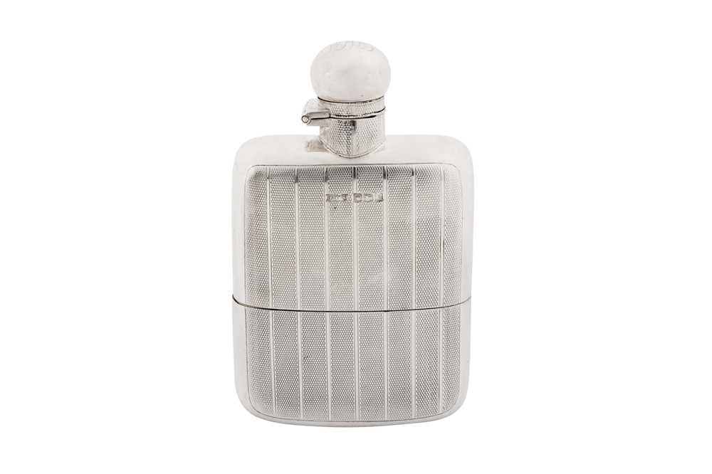 Lot 70 - A George V sterling silver spirit or hip flask, Sheffield 1922 by James Dixon and Sons Ltd