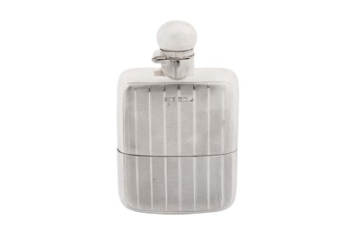 Lot 70 - A George V sterling silver spirit or hip flask, Sheffield 1922 by James Dixon and Sons Ltd