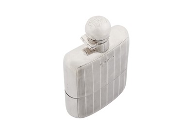 Lot 70 - A George V sterling silver spirit or hip flask, Sheffield 1922 by James Dixon and Sons Ltd