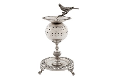 Lot 225 - A mid-19th century Brazilian silver toothpick holder, Rio De Janeiro circa 1850 by Francisco Duarte Graça