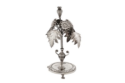 Lot 222 - A mid-19th century Portuguese silver toothpick holder, Porto circa 1850 by IPC, possibly José Pereira Coelho