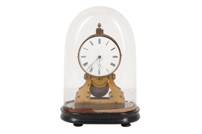 Lot 147 - A 19TH CENTURY SKELETON CLOCK UNDER A DOME