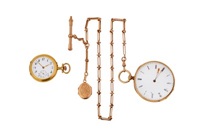 Lot 499 - TWO CONTINENTAL POCKET WATCHES - GOLD