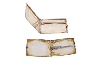 Lot 258 - A mid-20th century unmarked silver cigarette case, Isfahan circa 1950