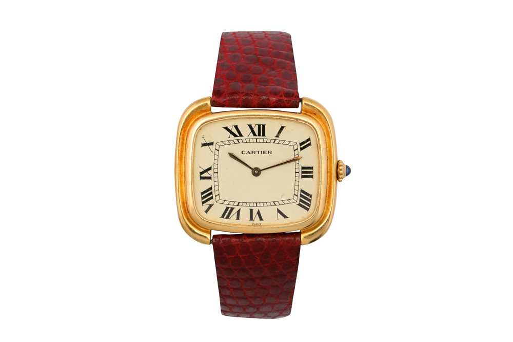 Lot 452 - CARTIER GONDOLE HORIZONTALE JUMBO DRESS WATCH - 18K GOLD