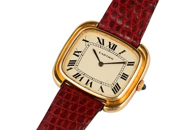 Lot 452 - CARTIER GONDOLE HORIZONTALE JUMBO DRESS WATCH - 18K GOLD