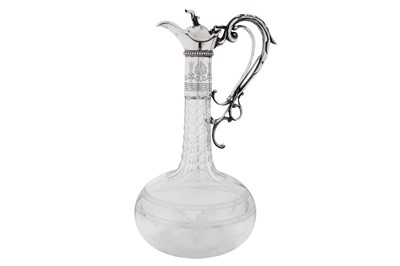Lot 492 - A Victorian sterling silver mounted claret jug, London 1864 by George John Richards and Edward Charles Brown