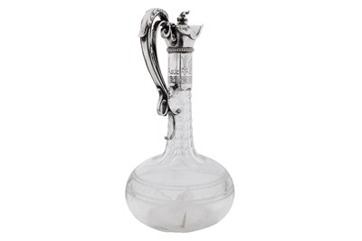 Lot 492 - A Victorian sterling silver mounted claret jug, London 1864 by George John Richards and Edward Charles Brown