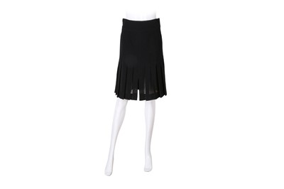 Lot 88 - Chanel Black Wool Crepe Pleat Skirt - Size 36