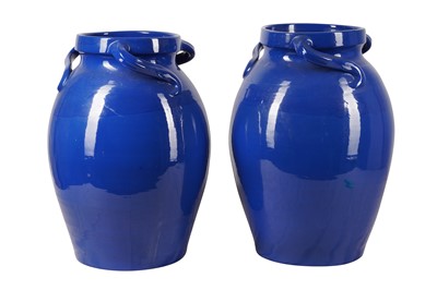 Lot 244 - A PAIR OF LARGE BRANNAM POTTERY VASES