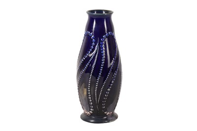 Lot 208 - A ROYAL DOULTON BLUE VASE AND TWO SLATERS VASES