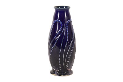 Lot 238 - A ROYAL DOULTON BLUE VASE AND TWO SLATERS VASES