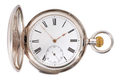 Lot 507 - ASTRA FULL HUNTER REPEATER POCKET WATCH - SILVER