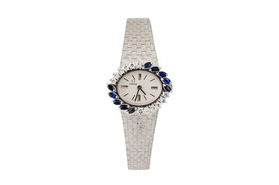 Lot 497 - COCKTAIL BRACELET WATCH -18K WHITE GOLD