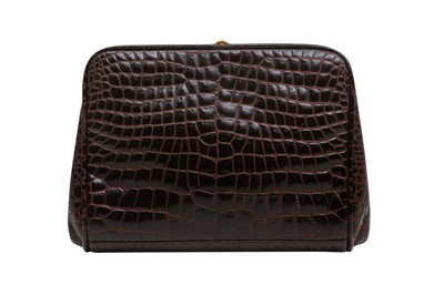 Lot 282 - Gianni Versace Brown Crocodile Medusa Clutch Bag