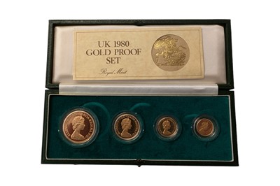 Lot 51 - ELIZABETH II (1952 - 2022), 1980 PROOF 4-COIN SOVEREIGN SET.